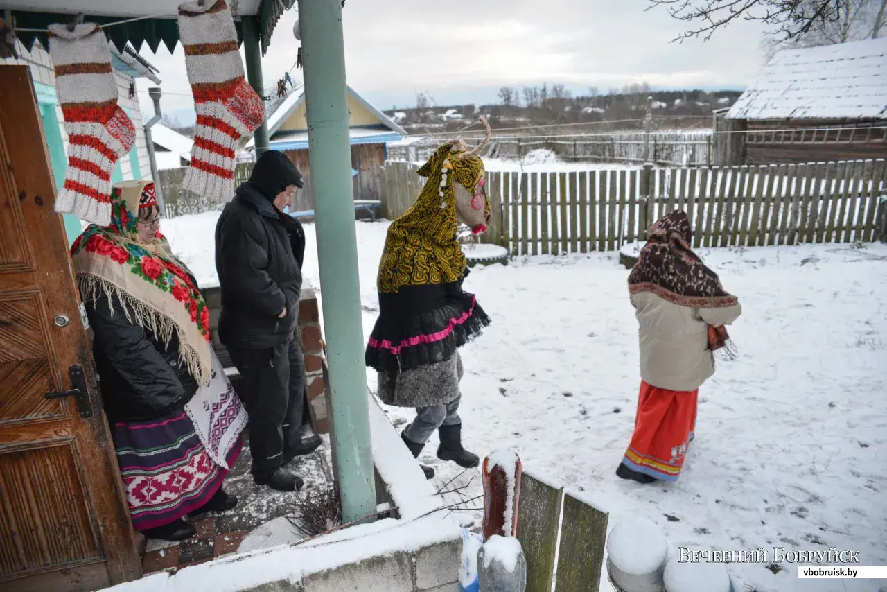 Бобруйский район, 13 января 2014 года. Коляды в деревнях Редкий Рог,  Орсичи, Брожа. Часть 2 (50 фото) | bobruisk.ru