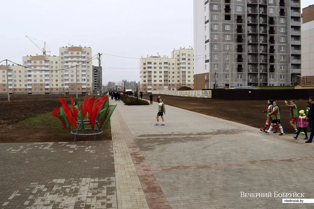 Начало аллеи со стороны проспекта Строителей. Самый край города.