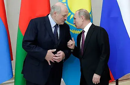 Александр Лукашенко и Владимир Путин. Фото: Михаил Метцель/ТАСС