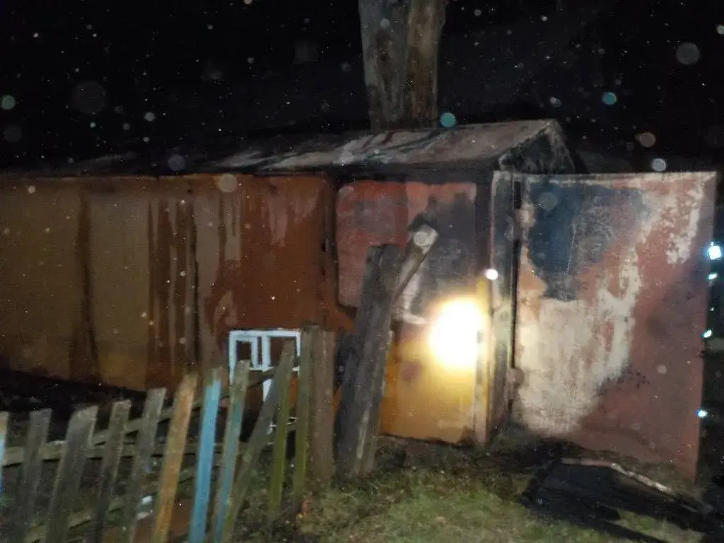 Пожар в гараже на ул. Мопра 16 апреля.