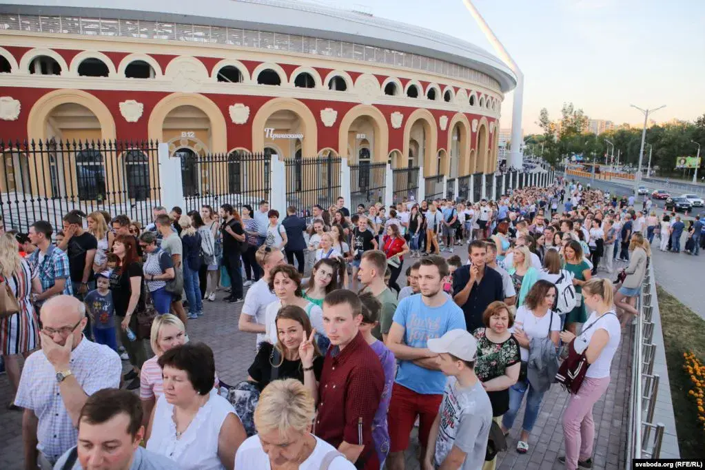 Репетиция открытия II Европейских игр прошла на стадионе «Динамо» 20 июня. Фото: «Радыё Свабода».