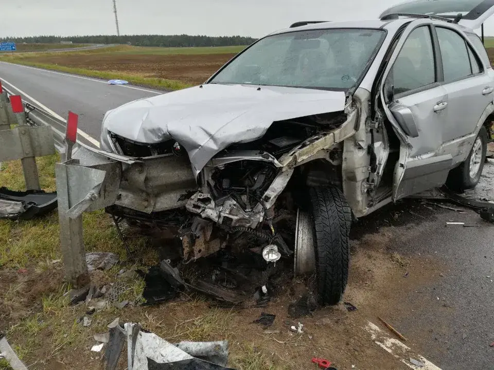 5.07.2019. Авария на трассе М5 в районе Ясного леса. Фото Телеграм-канала «Дороги Бобруйска»