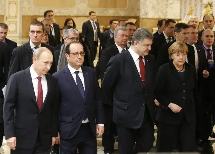 Первая встреча в «нормандском формате» по Украине в Минске, февраль 2015 года. Фото: Reuters