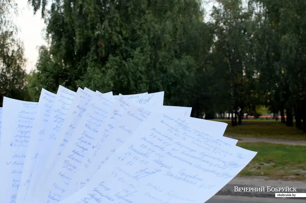 9.09.2019, Бобруйск. 200 подписей в защиту сквера за 2 часа. Фото Артёма Лукьяновича.