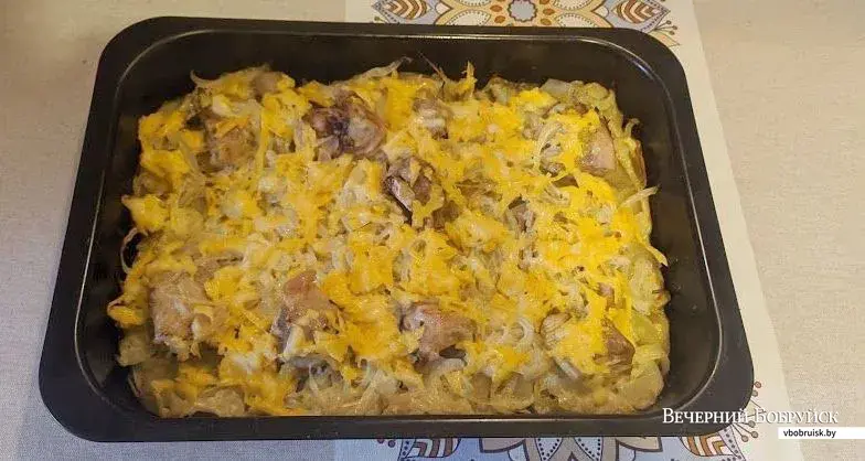 Готовим сами. Картошка, запеченная с курицей.