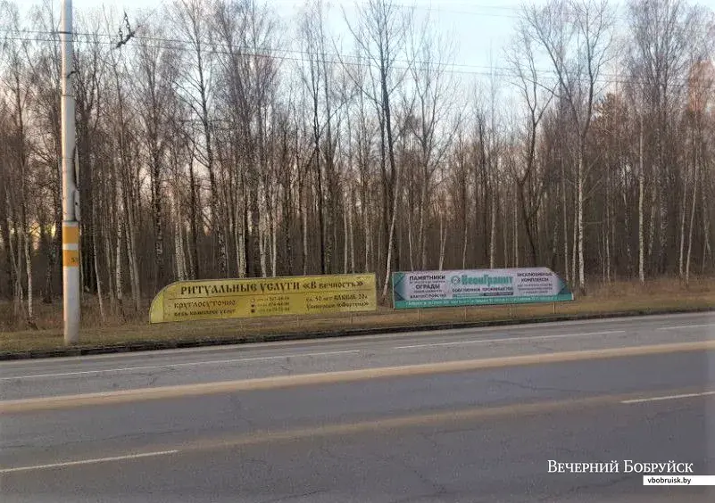 Рекламные щиты напротив остановки транспорта «Улица Шинная». Фото: Ирина РЯБОВА