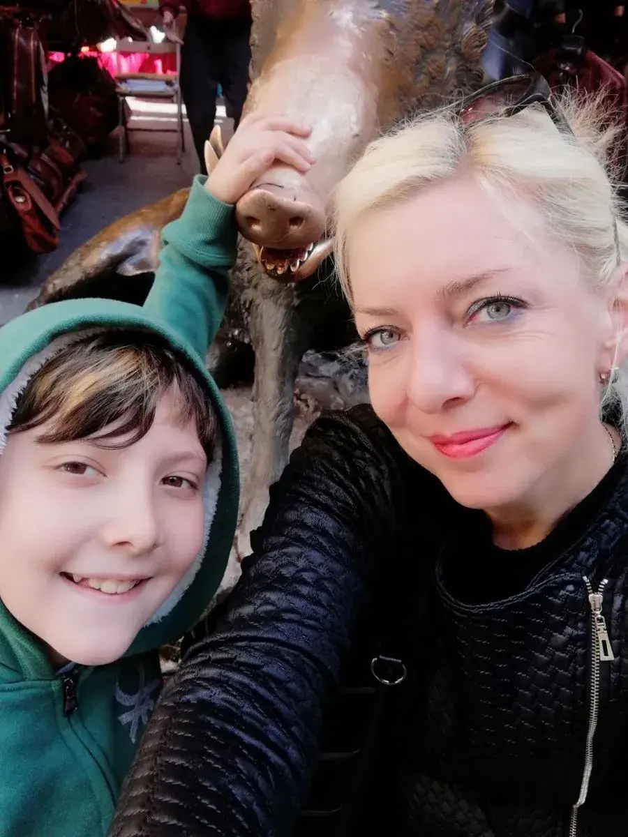 Екатерина с сыном Александром во Флоренции... до пандемии.
