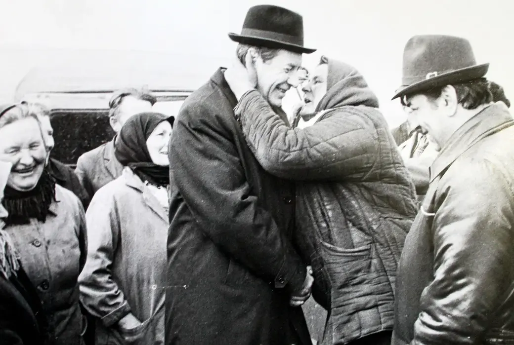 Петр Машеров во время посещений Бобруйщины в 1980 году.