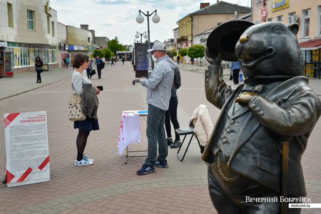 27.05.2020. Бобруйск. Сбор подписей за кандидатов в Президенты Республики Беларусь у центрального рынка