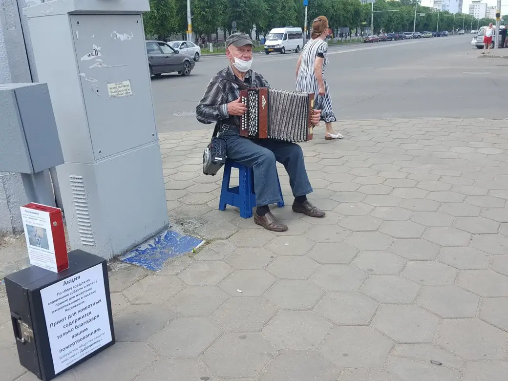 Владимир Гайдукевич, уличный музыкант.