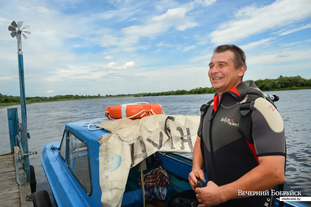 02.07.2020. Бобруйск, Могилевская область. Водолаз Сергей Сливец