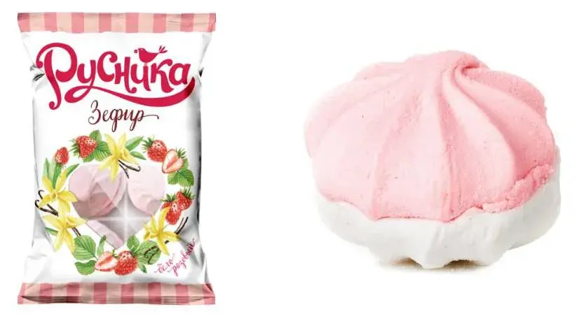 Зефир бело-розовый «Русника».