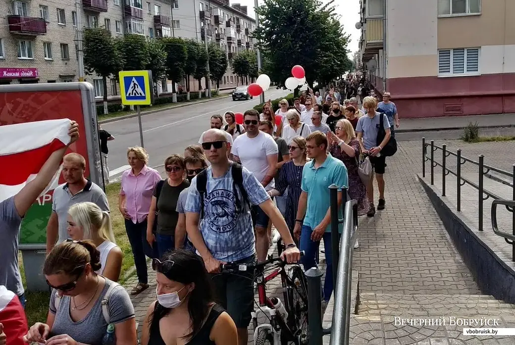 Бобруйск, 30 августа 2020 года. Улица Советская. «Марш мира и независимости».