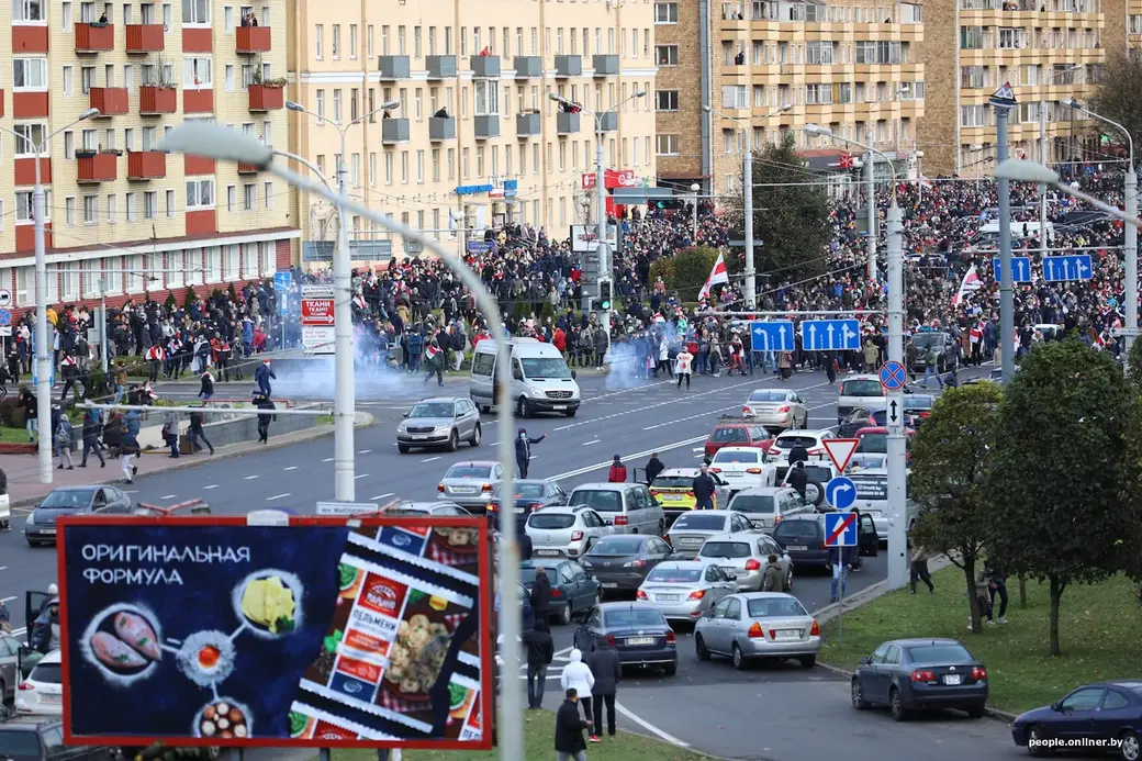 «Партизанский марш» в Минске 18 октября 2020 года.