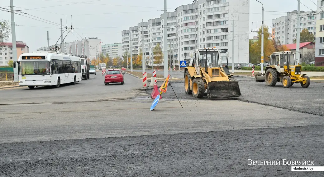 29.10.2020, Бобруйск. Строительство проспекта Строителей от улицы Шинной до улицы Ленина.