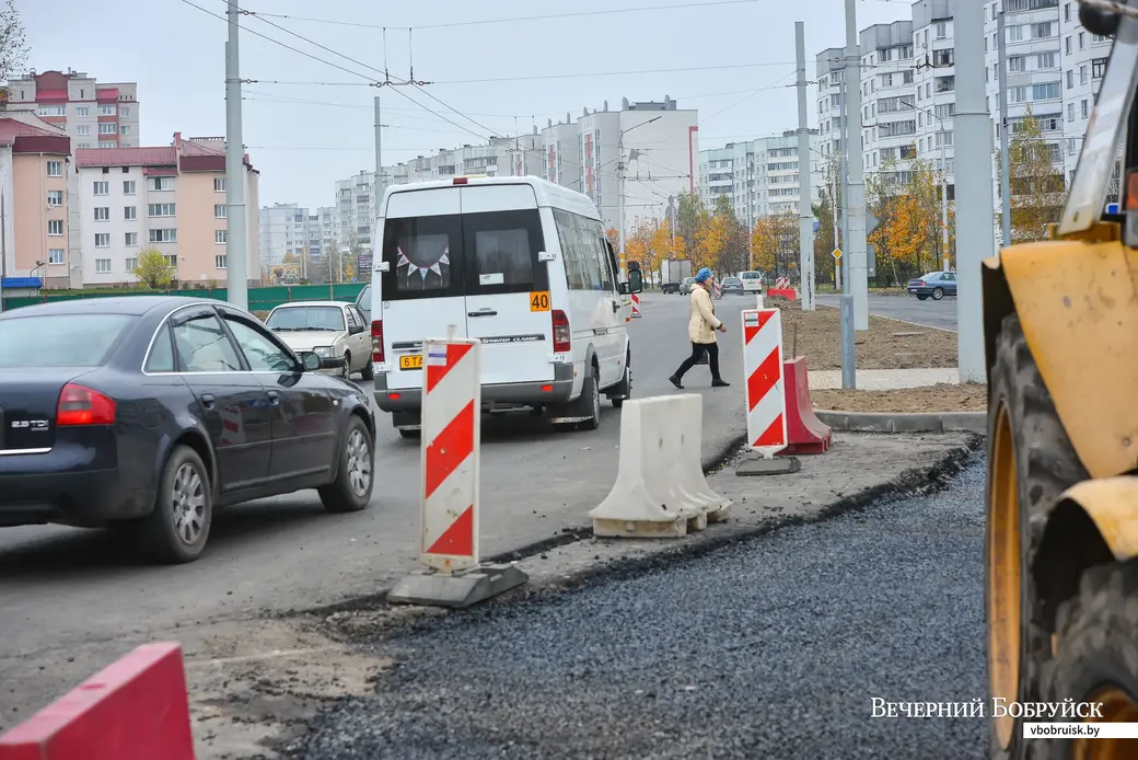 29.10.2020, Бобруйск. Строительство проспекта Строителей от улицы Шинной до улицы Ленина.