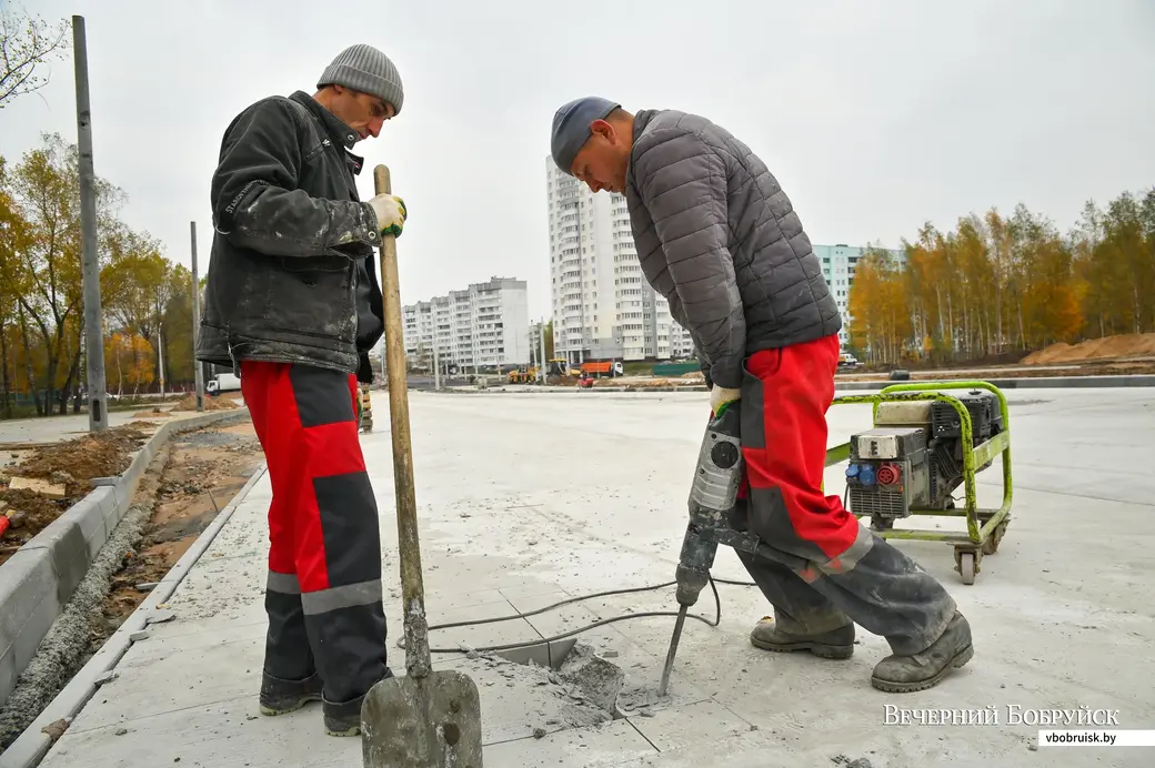 29.10.2020, Бобруйск. Строительство проспекта Строителей от улицы Шинной до улицы Ленина.