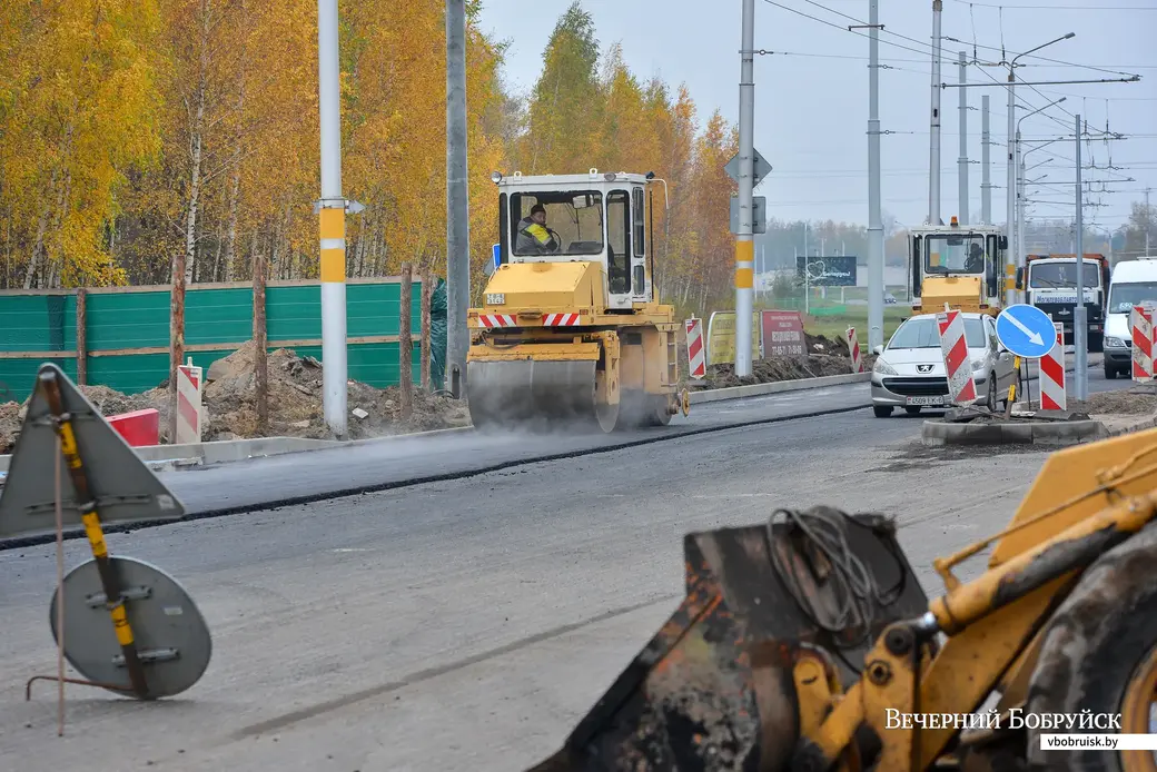 29.10.2020, Бобруйск. Строительство проспекта Строителей от улицы Шинной до улицы Ленина.