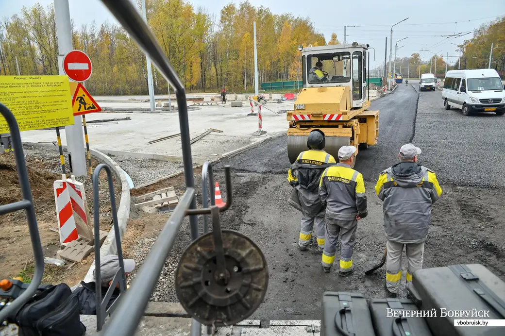 29.10.2020, Бобруйск. Строительство проспекта Строителей от улицы Шинной до улицы Ленина.
