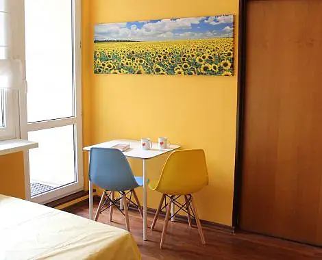Комната в коливинге TravelHouse в украинском стиле. Есть еще комнаты в английском, польском, бразильском, испанском стилях. Фото: travelhouse.info