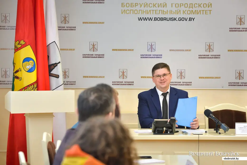 23.03.2021. Бобруйск. Пресс-конференция начальника отдела спорта и туризма Бобруйского горисполкома Алексея Воронкова