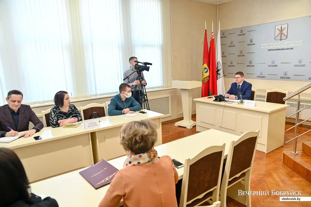 23.03.2021. Бобруйск. Пресс-конференция начальника отдела спорта и туризма Бобруйского горисполкома Алексея Воронкова