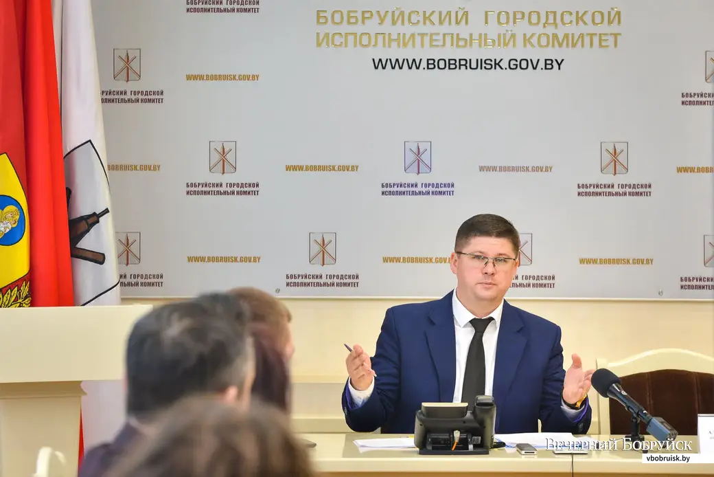 23.03.2021. Бобруйск. Пресс-конференция начальника отдела спорта и туризма Бобруйского горисполкома Алексея Воронкова
