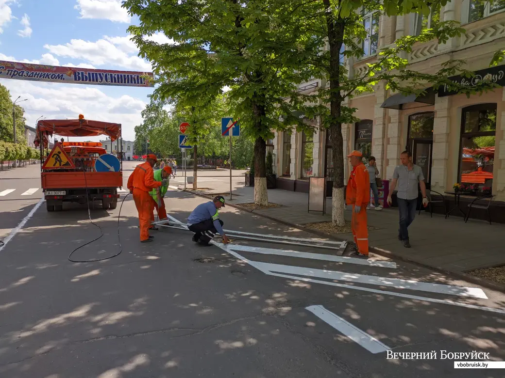27.05.2021. Бобруйск. Новая разметка на улице Социалистической