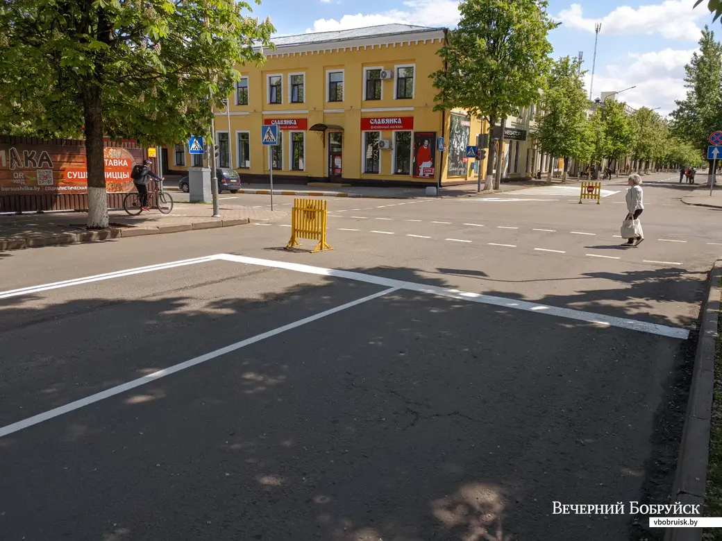 27.05.2021. Бобруйск. Новая разметка на улице Социалистической