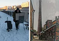Невзирая на погоду. Художник Борис Борщ пишет свои картины и в сибирский мороз, и в африканский зной