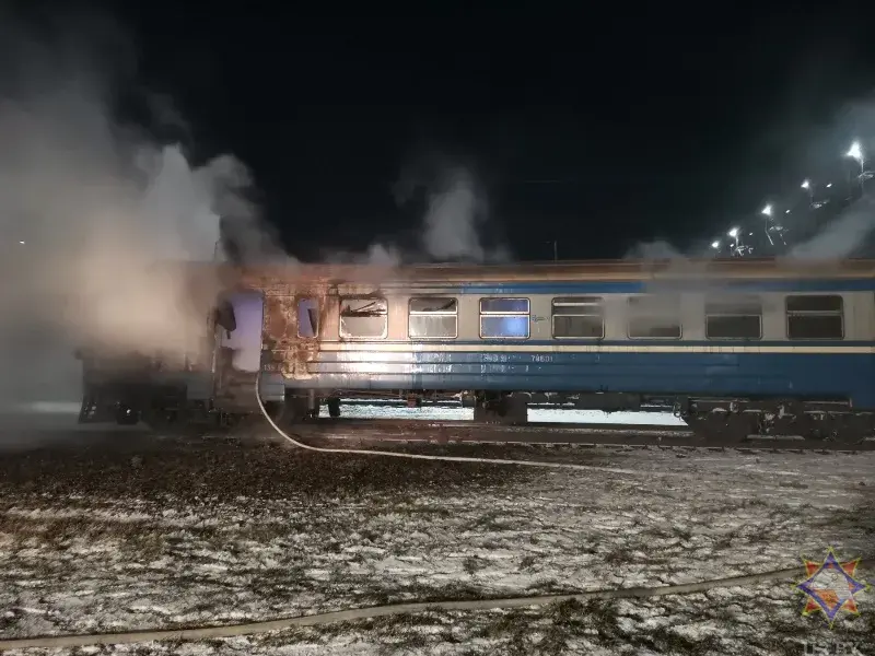 21.12.2021. В Орше загорелся электропоезд.