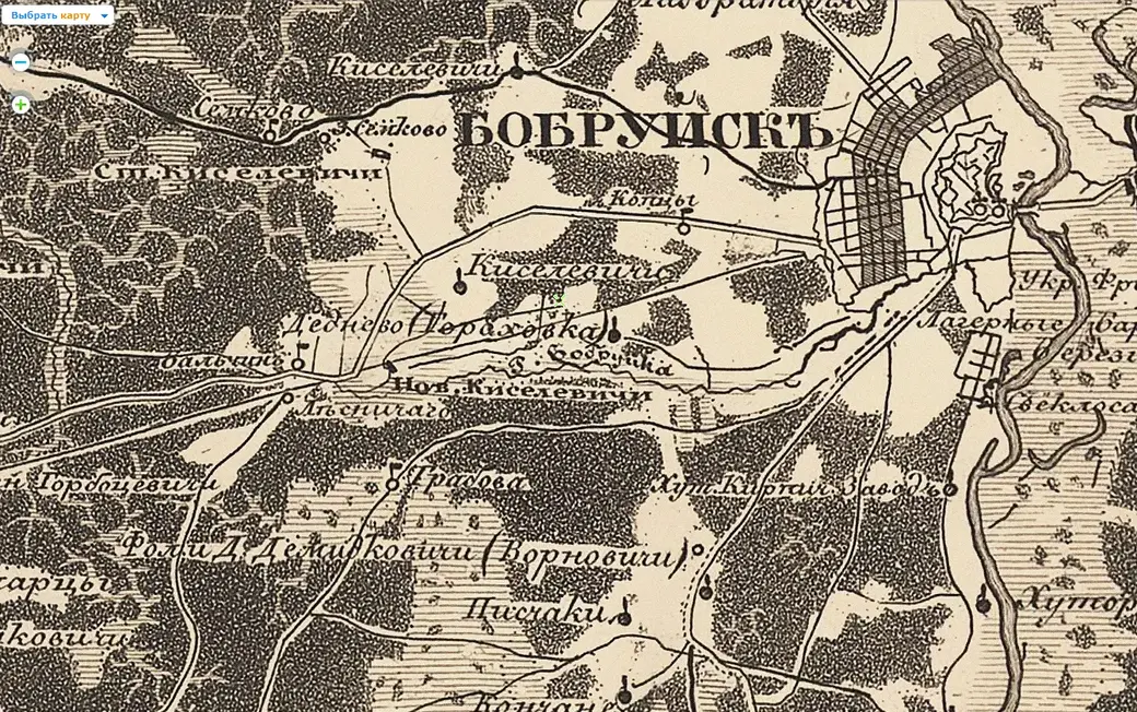 Топографическая карта Минской губернии Фитингофа