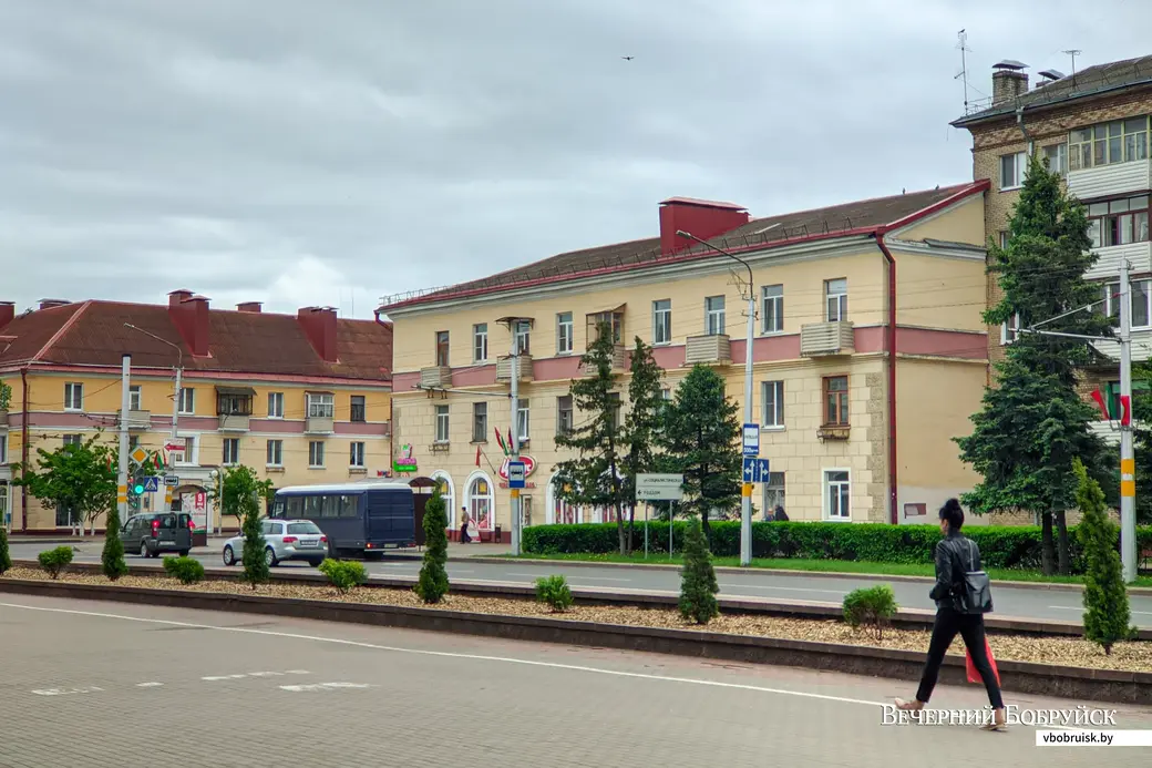 27.05.2022. Бобруйск. Декоративные туи высадили на клумбе в сквере Трудовой Славы на улице Минской