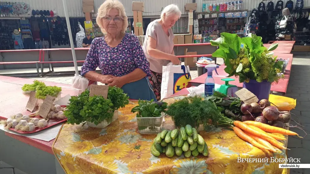 Галина продает на рынке морковь домашнюю по 1 руб. за пучок, свеклу по 1,50, маленькие огурчики по 3 руб., как раз на засолку. И «веничек» для консервации впридачу – по
