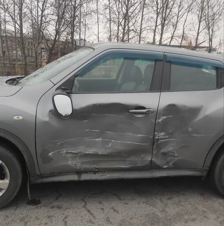 Повреждения Nissan Juke после аварии в пер. Урожайном, Могилев.