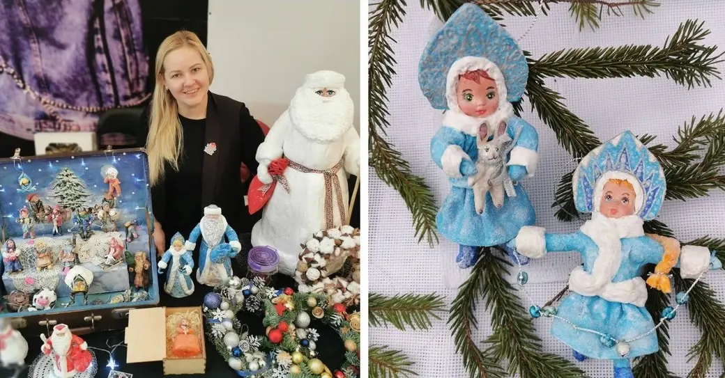 Бобруйчанка Кристина Бизун и ее елочные игрушки.
