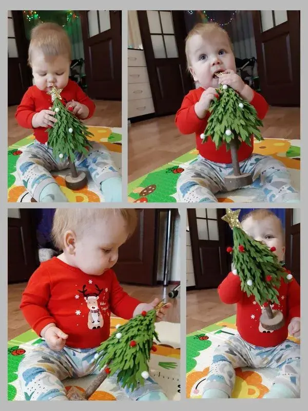 Лев и его первая елочка. Фото Виктории Пискунович