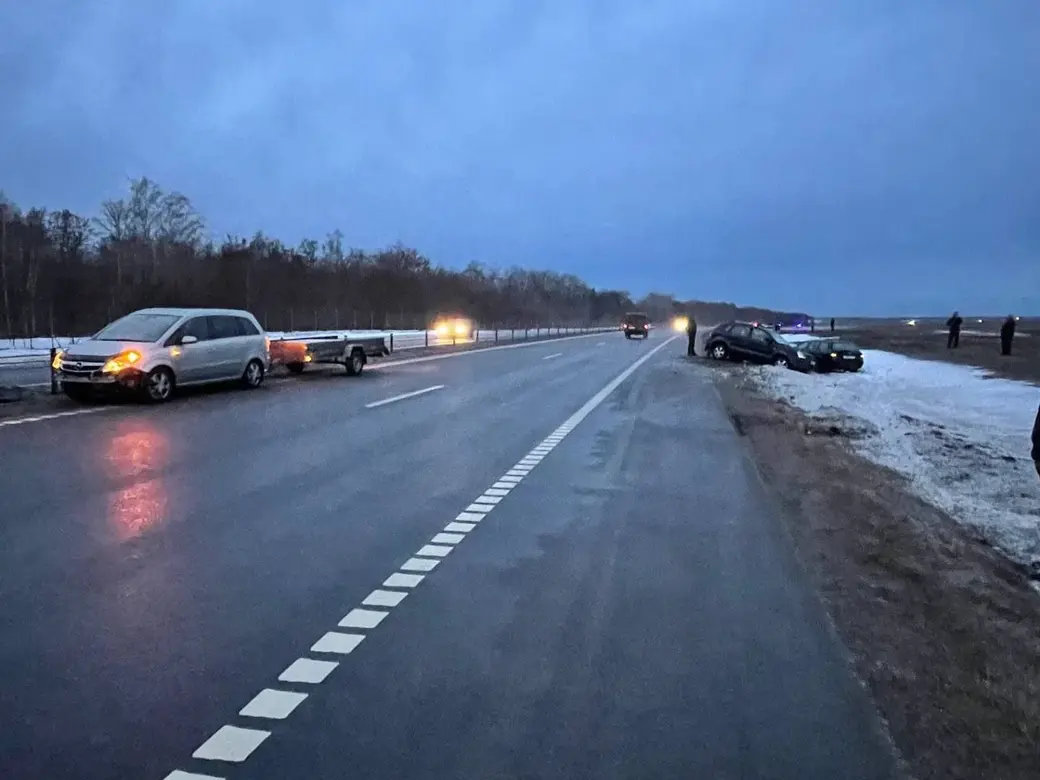 19 января, автодорога Минск-Гомель между агрогородком Телуша и деревней Плесы в Бобруйском районе. Фото: УВД Могилевского облисполкома.