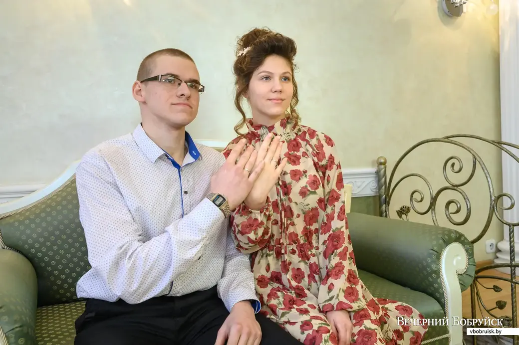 16.03.2023. Отдел ЗАГС Бобруйского горисполкома. Свадебная пара. Валерия и Даниил Граховские.