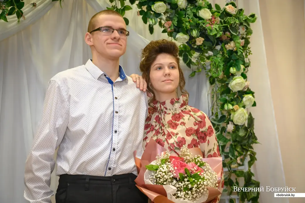 16.03.2023. Отдел ЗАГС Бобруйского горисполкома. Свадебная пара. Даниил и Валерия Граховские.