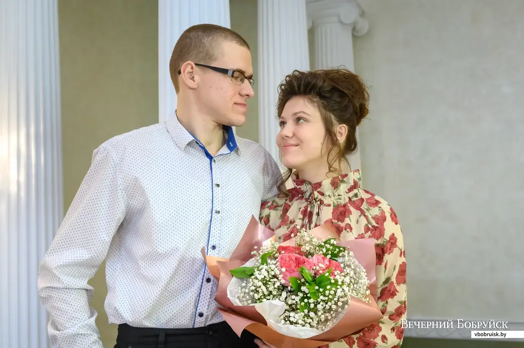 16.03.2023. Отдел ЗАГС Бобруйского горисполкома. Свадебная пара. Валерия и Даниил