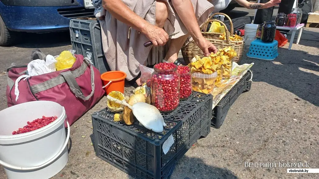 05.08.2023, Бобруйск, рынок На Красноармейской. Участок ул. Комсомольской вдоль рынка превратился в базар.