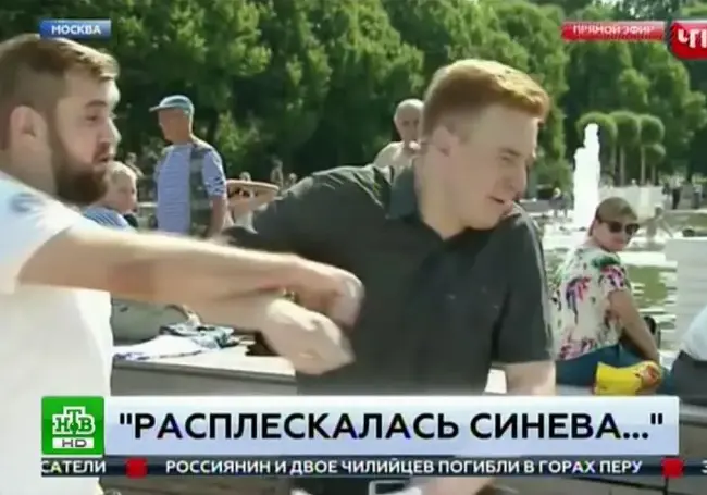 Пьяный «десантник» избил журналиста НТВ во время прямого эфира (ВИДЕО, ДОПОЛНЕНО)
