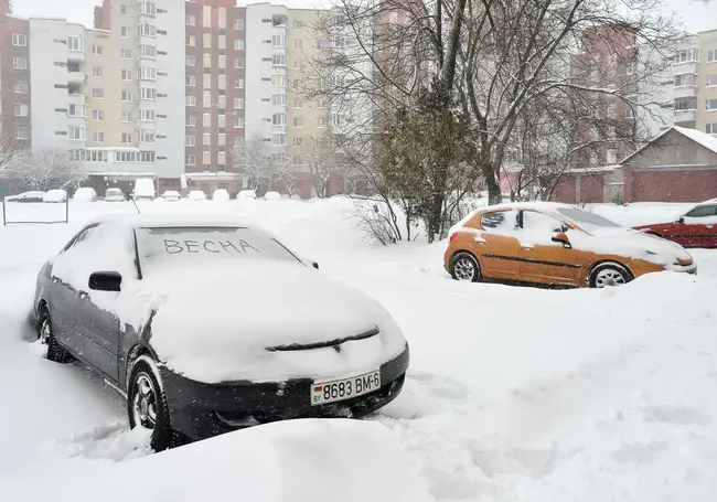 Посмотрите, какой снег лежал в Бобруйске в марте 2018-го