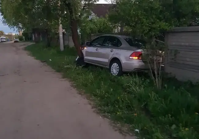 В окрестностях улицы Крылова авто въехало в дерево – фотофакт