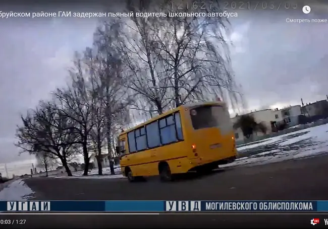 В Бобруйском районе задержали пьяного водителя школьного автобуса
