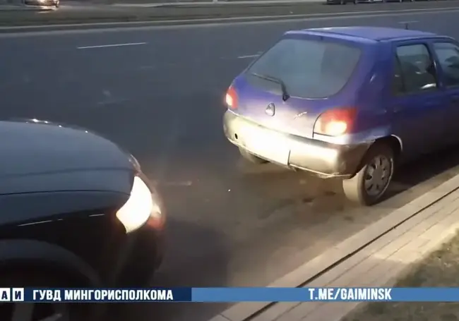 В Минске пьяный водитель на Ford сбил инспектора ГАИ