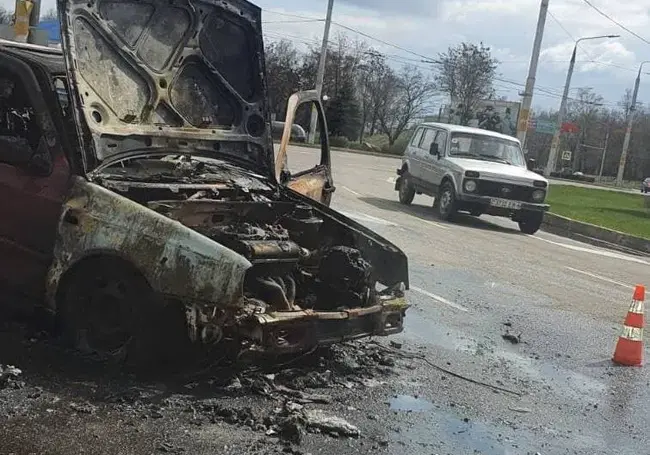 На «кольце» в Бобруйске загорелся «Фольксваген»