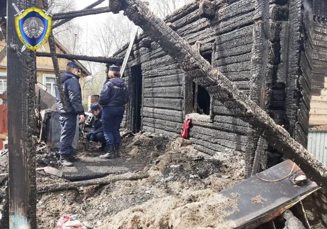 В Мядельском районе следователи устанавливают обстоятельства, при которых ребенок пострадал на пожаре: родителей дома не было
