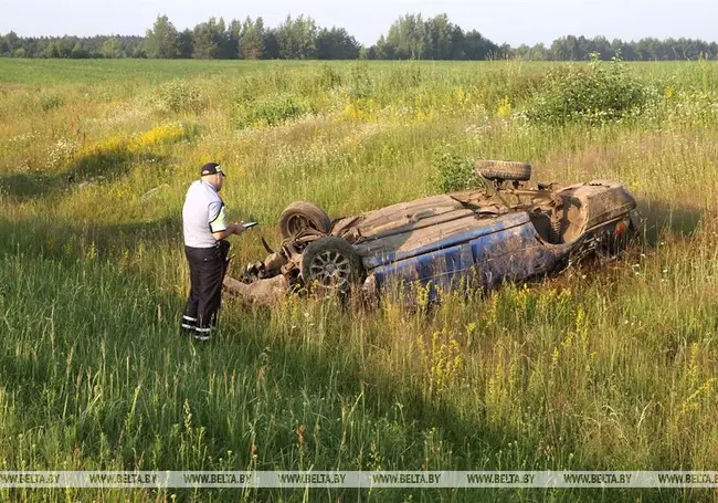 В Могилевском районе легковушка вылетела в кювет и перевернулась, один человек погиб